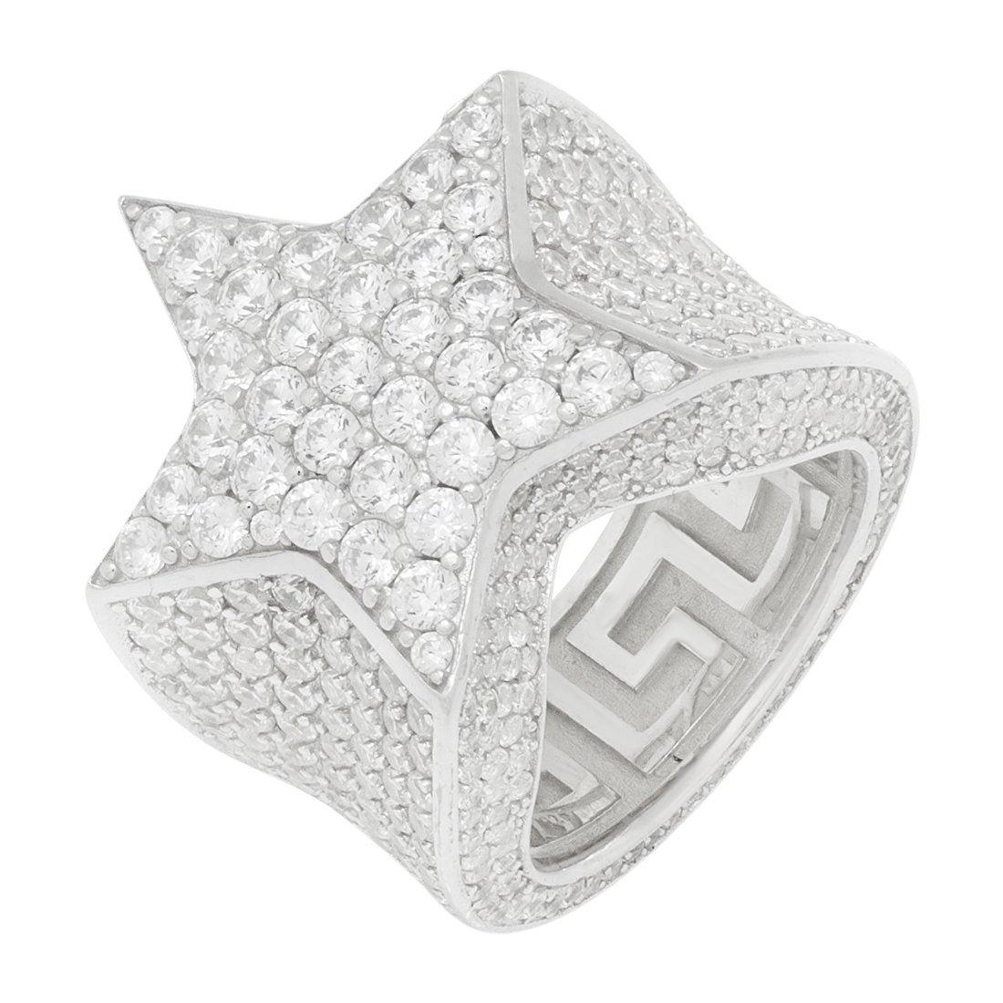 King Ice Shooting Star Ring - White Gold - WHITE GOLD